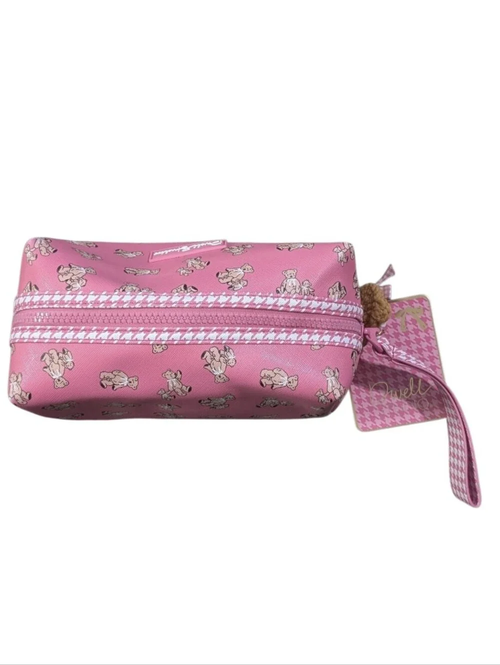 Dwell Studios Pink Teddy Print Cosmetic Bag